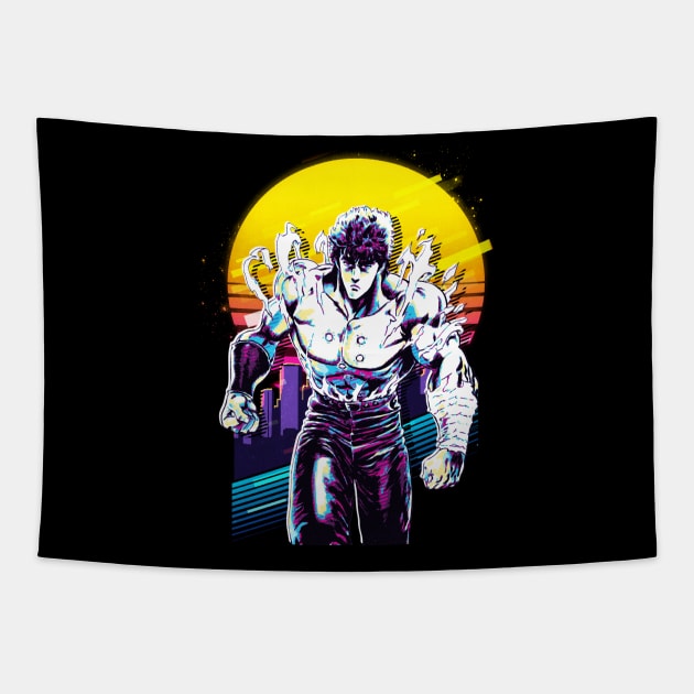 Kenshiro's Vengeance Fist Of The North Star's Intense Action Tapestry by goddessesRED