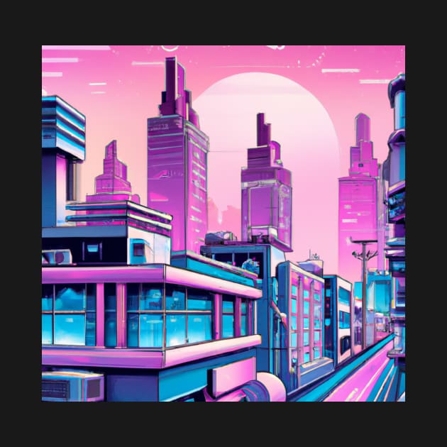 Retro Futuristic Cityscape by retroprints