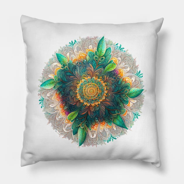 Mandala of nature Pillow by Imagier