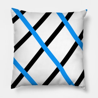 Black blue stripes abstract art Pillow