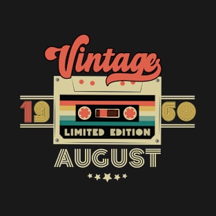 Vintage August 1960 Music Cassette - Limited Edition - 62 Years Old Birthday Gifts T-Shirt