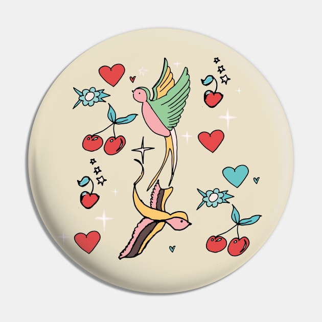 Rockabilly Swallow Pin by bruxamagica