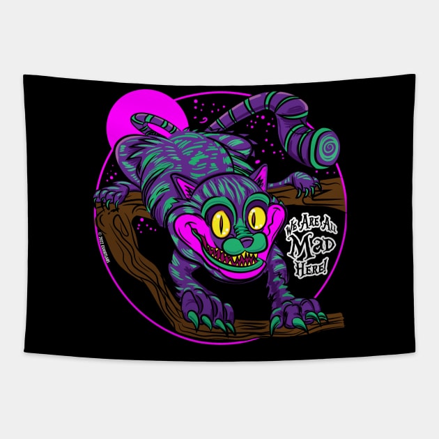 We Are All Mad Here, Cheshire Cat Tapestry by eShirtLabs