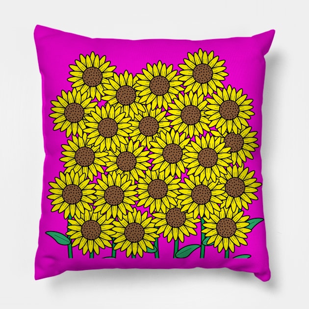 A bunch of sunflowers Pillow by Feathered Finds