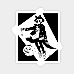 Werewolf Skeleton Witch and Pumpkin Ghost Magnet