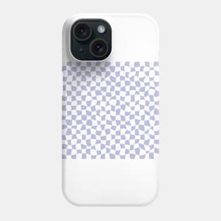 Warped Checkerboard, White and Lavender Phone Case