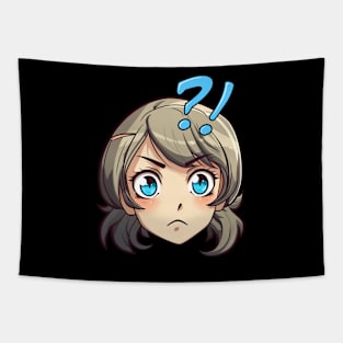 Sceptical Anime Emoji - Anime Shirt Tapestry