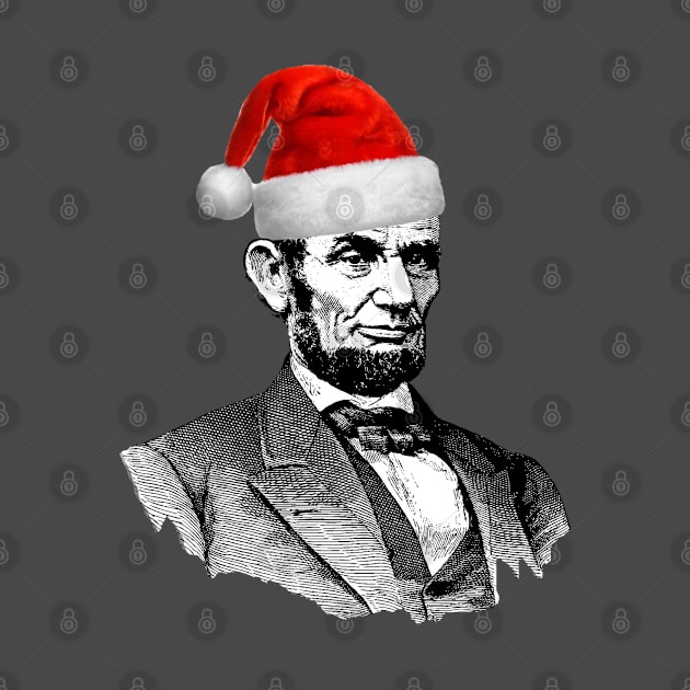 Abe Lincoln Wearing a Santa Claus Hat by Webdango