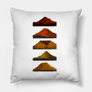 Cascade Volcanoes Red Orange Gold Pillow