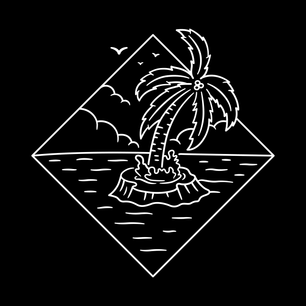 Coconut tree line art by teeszone_design