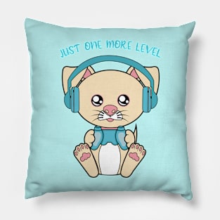 Just one more level, cute dog Pillow