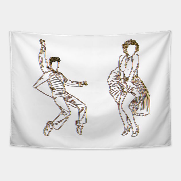 Elvis and Marilyn CMYK Tapestry by Vector-Market