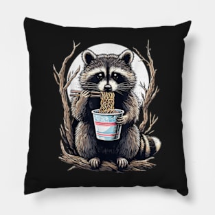 Raccoon Eating Instant Noodle Cup Funny Gifts For Women Men T-Shirt Pillow