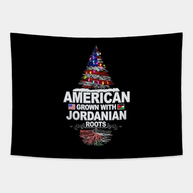 Christmas Tree  American Grown With Jordanian Roots - Gift for Jordanian From Jordan Tapestry by Country Flags