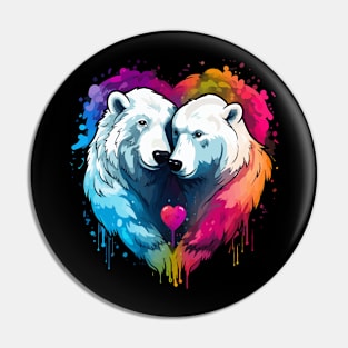 Polar Bear Couple Valentine Pin