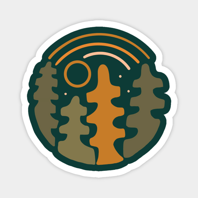 Forest circle Magnet by kikamack