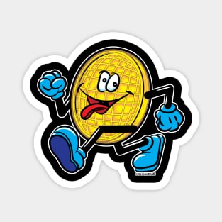 Happy Plain Waffle Mascot strutting Magnet