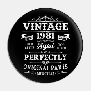 Vintage 1981 39th Birthday Gift 39 Years Old Pin