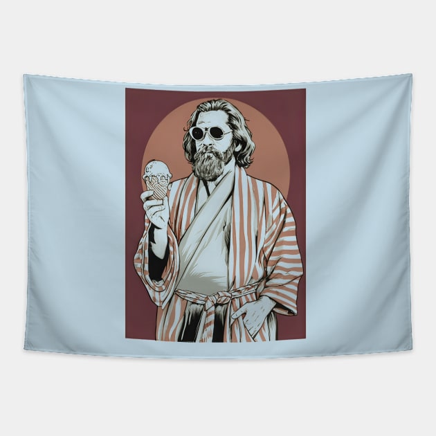 The big lebowski the dude and ice cream Tapestry by Aldrvnd