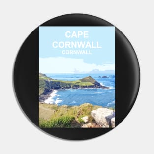 Cape Cornwall.  Cornish gift Kernow Travel location poster Pin