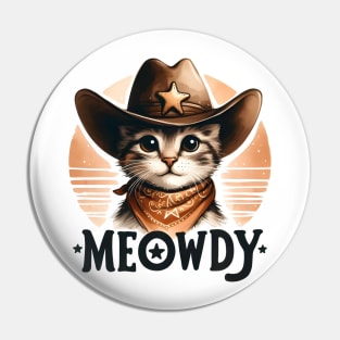 Meowdy cowboy cat Pin