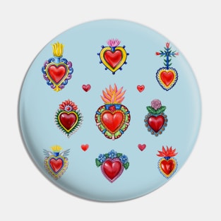 Mexican Sacred Hearts Pin
