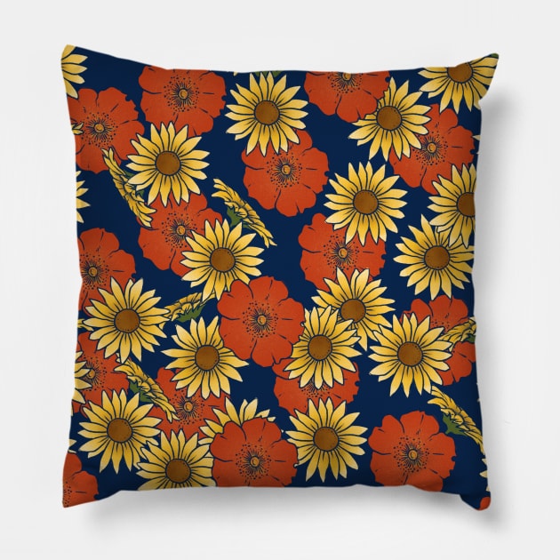 Summer Flowers Pillow by bubbsnugg