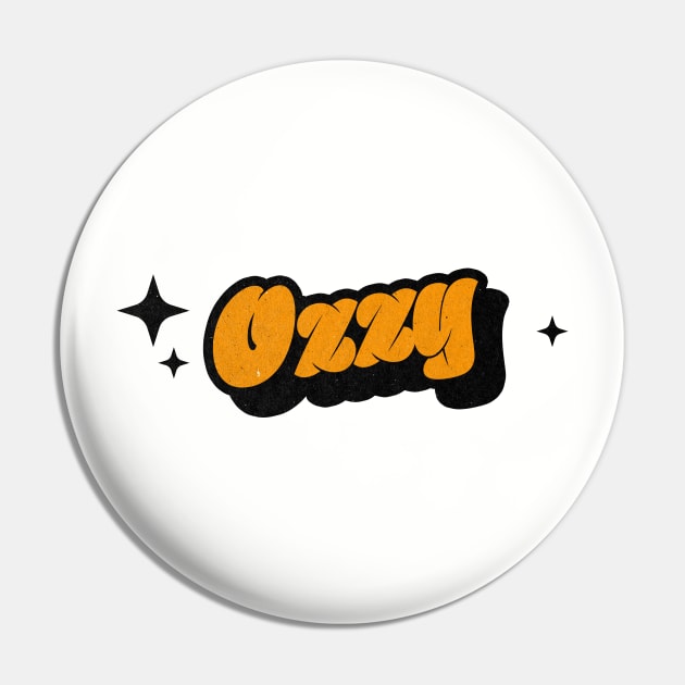 Ozzy - Retro Classic Typography Style Pin by Decideflashy