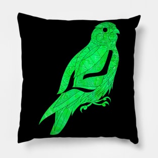 Eco peregrine falcon in zentangle art ecopop Pillow