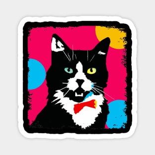 Tuxedo Cat Pop Art - Cat Lover Gift Magnet