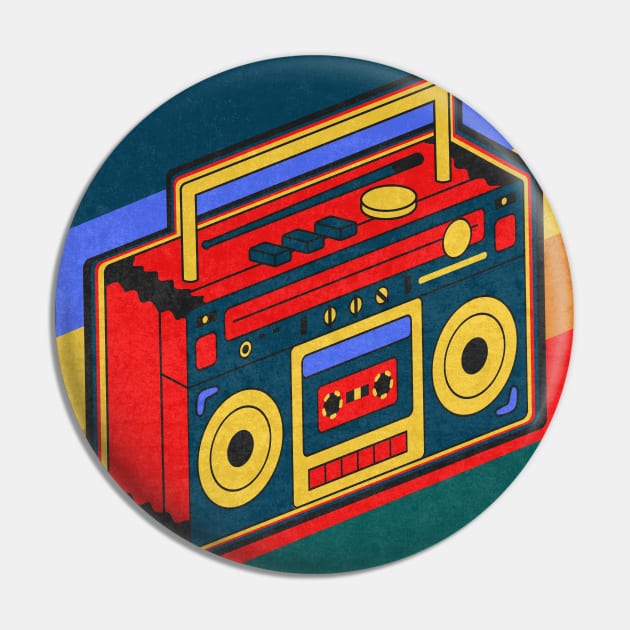 Retro Boombox Pin by FullOnNostalgia