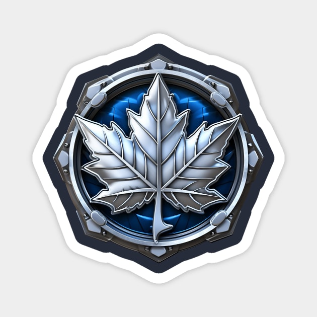 Maple Leaf Metal Badge Magnet by DavidLoblaw