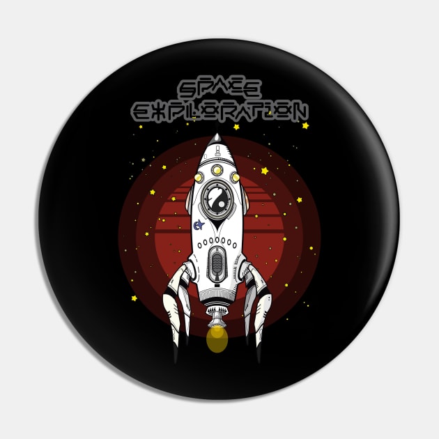 Space Exploration Retro Pin by urrin DESIGN