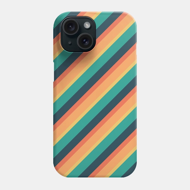 Retro Diagonal Stripes 039#001 Phone Case by jeeneecraftz