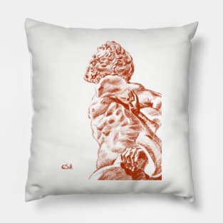 Laocoon sketch Florence (on grey background) Pillow