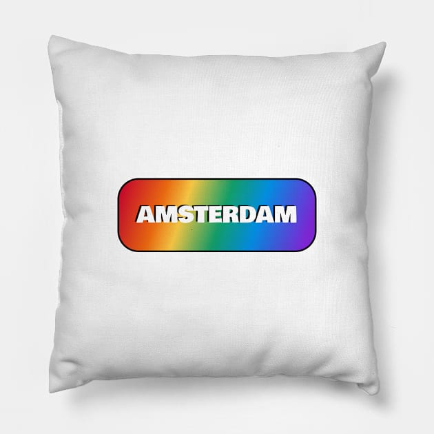 AMSTERDAM RAINBOW - HAPPY PRIDE Pillow by InspireMe