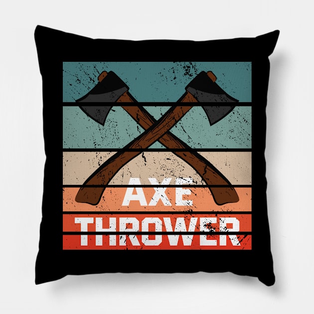 Retro axe throwing vintage axe gift Pillow by SNZLER