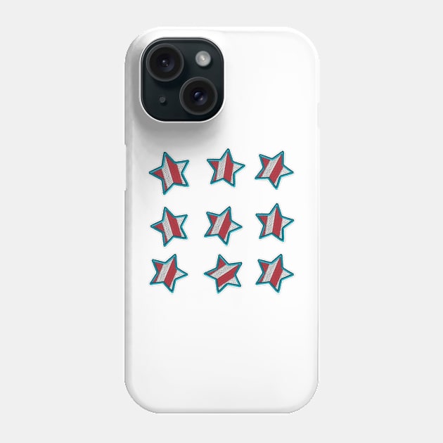 American Stars Embroidery Sticker Phone Case by anacarminda