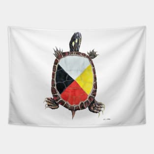 Medicine Wheel Painted Turtle Tapestry