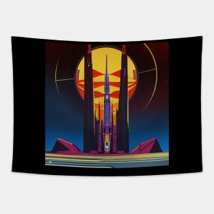 Vintage Cyberpunk City Poster Tapestry