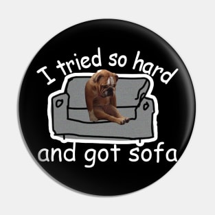 I Tried So Hard And Got Sofa Dog Meme Pin