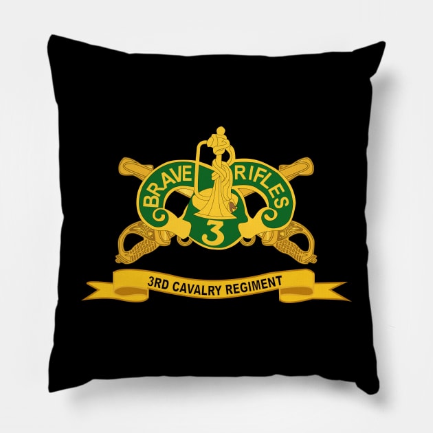 3rd Cavalry Regiment w Br - Ribbon Pillow by twix123844