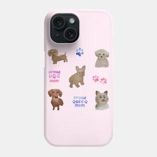 Watercolor cute dogs stickers set puppy puppies watercolour Phone Case