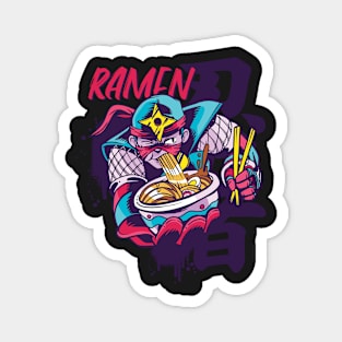 Ramen Ninja Warrior Japanese Art Magnet