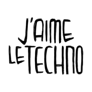 Techno Music Love, Techno Typography, J'aime le Techno T-Shirt