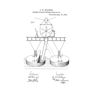 Process of manufacturing beer or ale Vintage Patent Hand Drawing T-Shirt