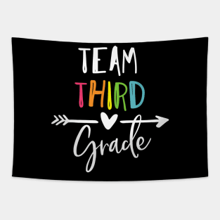 Team third grade t shirt 3rd heart teacher back to school Tapestry