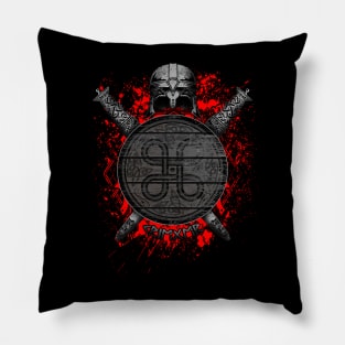 Warrior, Norse runes and Viking Shield Pillow