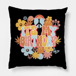 It's My Birthday Retro Groovy Pillow