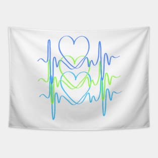 Neon Heart Beats Tapestry